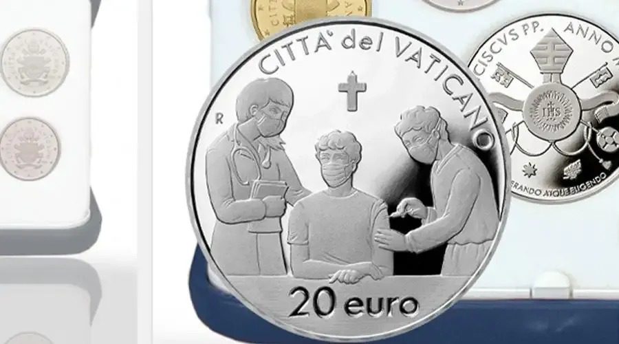 Moeda de 20 euros / Escritório de CFN do Vaticano (Crédito: ACI Digital)